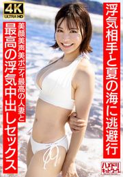 【清楚女子アナ系】夏〇三〇似のショートカット若妻27歳 浮気相手と夏の海に逃避行 美顔美声美ボディ最高の人妻と最高の浮気中出しセックス【夏のおもひで…】