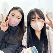 【無/逆3P】このまま三人で遊ばない？女子会に乱入しそのまま3Pに発展♡清楚系の彼女とスレンダーボディの欲求不満な友達に囲まれて中出し一回、フェラ抜き一回を収録♡特典で別視点カメラ有り